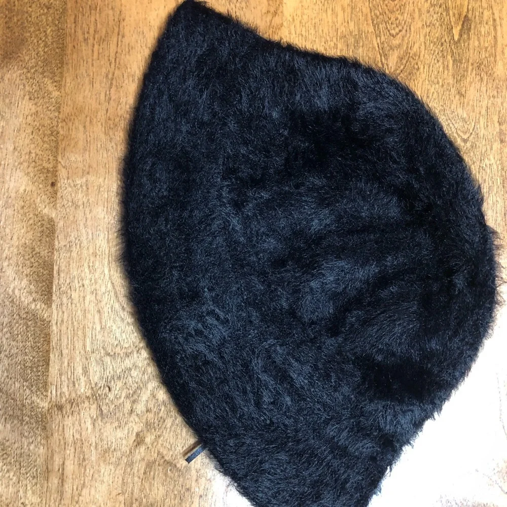 Black Fuzzy Knit Bucket Hat, Fall Hats, Hats - Picture 2 of 6